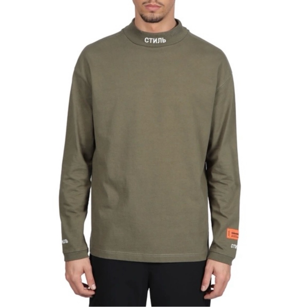 Heron Preston Olive Green Long Sleeve Shirt